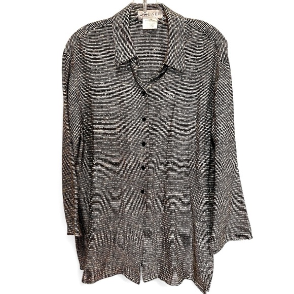 Vtg Jaeger shirt/jacket button down with vented sides and square hem size 8 - Picture 1 of 9